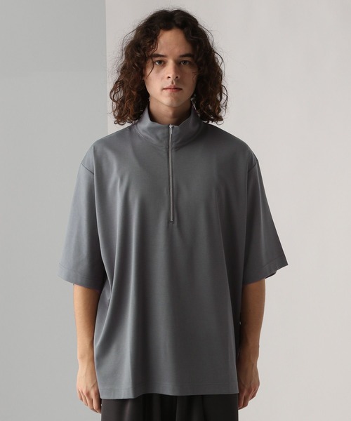 HARE（ハレ）の「ポンチハーフZIPオーバーカットソー(HARE)（Tシャツ/カットソー・メンズ・グレー/ブラック/ホワイト・SMALL/MEDIUM）」の12枚目の写真