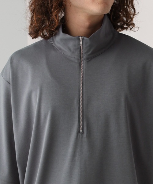 HARE（ハレ）の「ポンチハーフZIPオーバーカットソー(HARE)（Tシャツ/カットソー・メンズ・グレー/ブラック/ホワイト・SMALL/MEDIUM）」の15枚目の写真