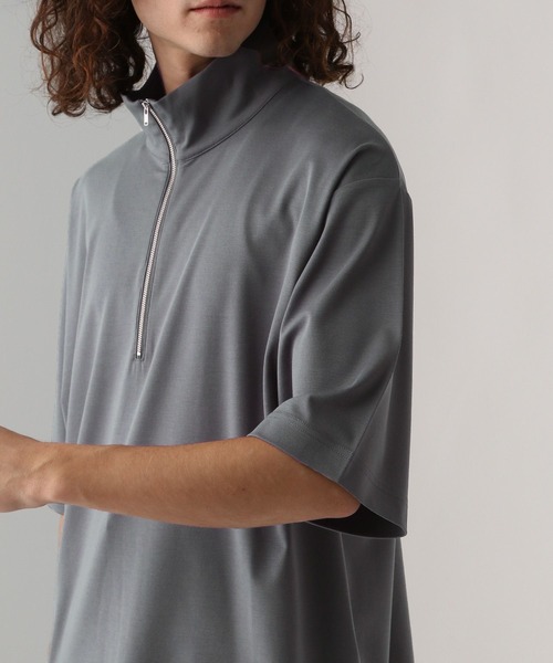 HARE（ハレ）の「ポンチハーフZIPオーバーカットソー(HARE)（Tシャツ/カットソー・メンズ・グレー/ブラック/ホワイト・SMALL/MEDIUM）」の16枚目の写真