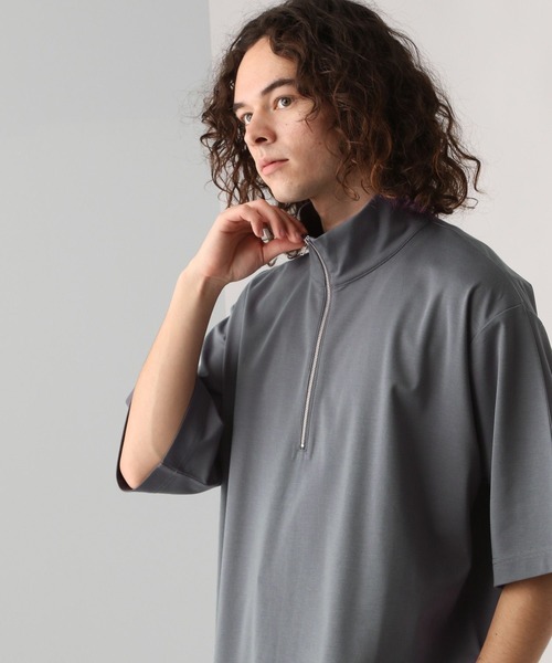 HARE（ハレ）の「ポンチハーフZIPオーバーカットソー(HARE)（Tシャツ/カットソー・メンズ・グレー/ブラック/ホワイト・SMALL/MEDIUM）」の11枚目の写真