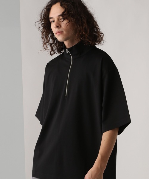 HARE（ハレ）の「ポンチハーフZIPオーバーカットソー(HARE)（Tシャツ/カットソー・メンズ・グレー/ブラック/ホワイト・SMALL/MEDIUM）」の8枚目の写真