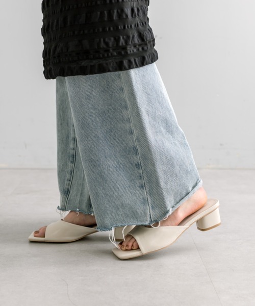 mystic（ミスティック）の「【3サイズ展開】スクエアミュール（サンダル・レディース・ピンク/アイボリー/シルバー・36/37/38）」の2枚目の写真