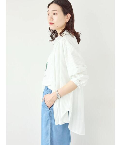 Samansa Mos2 blue（サマンサモスモスブルー）の「【接触冷感】マルチスタイルシャツ（シャツ/ブラウス・レディース・オフホワイト/ブルー/ブラック/イエロー/ミント/ベージュ/グリーン・M/L）」の16枚目の写真