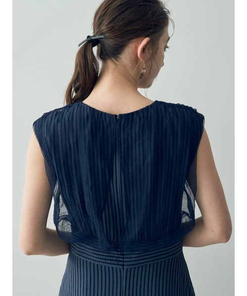 YECCA VECCA（イェッカヴェッカ）の「ストライプ柄チュールレイヤードワンピース（ワンピース・レディース・アイボリー/ブルー・S/M）」の18枚目の写真