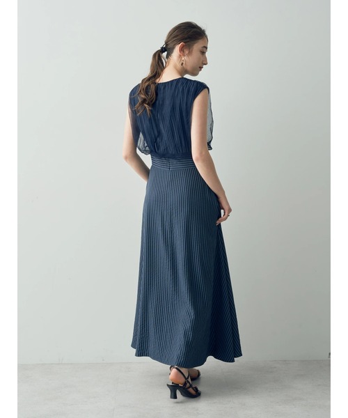 YECCA VECCA（イェッカヴェッカ）の「ストライプ柄チュールレイヤードワンピース（ワンピース・レディース・アイボリー/ブルー・S/M）」の12枚目の写真