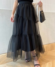 オーガンジーイレギュラーティアードスカート