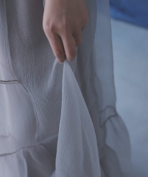 【j_m.coro 】オーガンジーイレギュラーティアードスカート anuans スカート オーガンジーイレギュラーティアードスカート