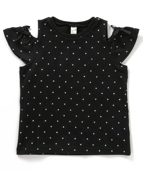 apres les cours(アプレレクール)の「【WEB限定】ドット・ハート・ボーダー オフショルTシャツ(Tシャツ/カットソー・キッズ・ピンク/オフホワイト/アイボリー/ブラック・130/120/140/110/100/90/80)」の8枚目の写真