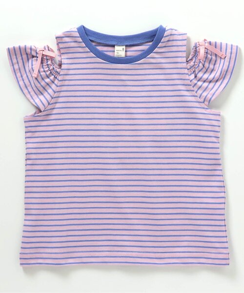 apres les cours(アプレレクール)の「【WEB限定】ドット・ハート・ボーダー オフショルTシャツ(Tシャツ/カットソー・キッズ・ピンク/オフホワイト/アイボリー/ブラック・130/120/140/110/100/90/80)」の11枚目の写真