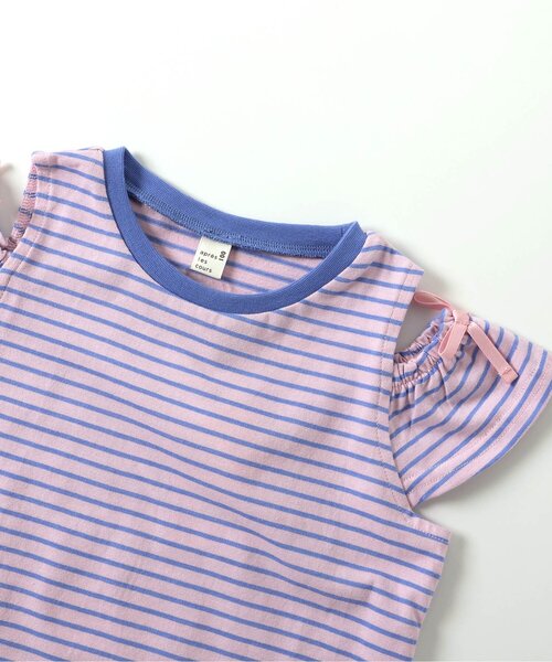 apres les cours(アプレレクール)の「【WEB限定】ドット・ハート・ボーダー オフショルTシャツ(Tシャツ/カットソー・キッズ・ピンク/オフホワイト/アイボリー/ブラック・130/120/140/110/100/90/80)」の14枚目の写真