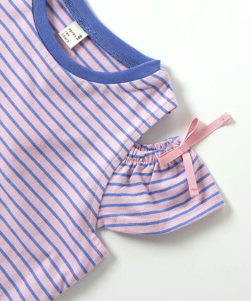 apres les cours(アプレレクール)の「【WEB限定】ドット・ハート・ボーダー オフショルTシャツ(Tシャツ/カットソー・キッズ・ピンク/オフホワイト/アイボリー/ブラック・130/120/140/110/100/90/80)」の15枚目の写真