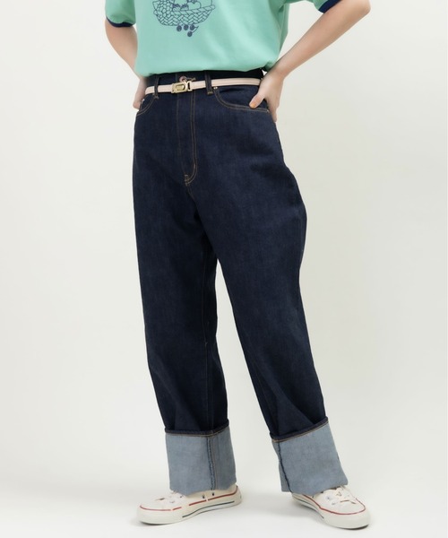 My Fav. CHILD WOMAN(マイファブチャイルドウーマン)の「11.75ozセルビッチデニム ストレートパンツ(デニムパンツ・レディース・ネイビー・38/36)」の22枚目の写真