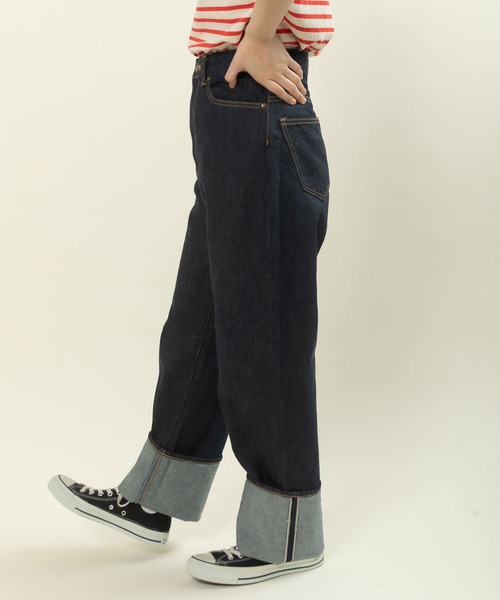 My Fav. CHILD WOMAN(マイファブチャイルドウーマン)の「11.75ozセルビッチデニム ストレートパンツ(デニムパンツ・レディース・ネイビー・38/36)」の14枚目の写真