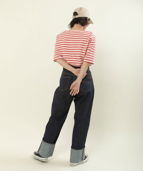 My Fav. CHILD WOMAN(マイファブチャイルドウーマン)の「11.75ozセルビッチデニム ストレートパンツ(デニムパンツ・レディース・ネイビー・38/36)」の20枚目の写真