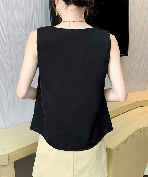 Miniministore（ミニミニストア）の「シフォンブラウス レディースタンクトップ（タンクトップ・レディース・ベージュ/ホワイト/ブラック/ブルー・FREE）」の9枚目の写真