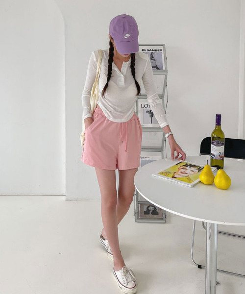 VIVID LADY（ビビッドレディー）の「ショートパンツ レディース 夏（その他パンツ・レディース・ブラック/グレー/ピンク/アイボリー/ライム・FREE）」の9枚目の写真