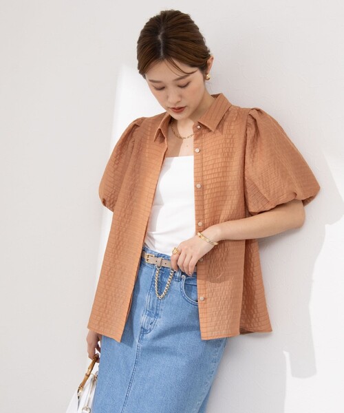 NOLLEY’S Sophi（ノーリーズソフィ）の「シアーボーダーシャツブラウス（シャツ/ブラウス・レディース・ホワイト/キャメル/オレンジ/ブラック・36/38）」の20枚目の写真