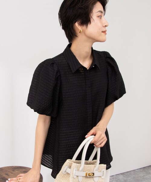 NOLLEY’S Sophi（ノーリーズソフィ）の「シアーボーダーシャツブラウス（シャツ/ブラウス・レディース・ホワイト/キャメル/オレンジ/ブラック・36/38）」の16枚目の写真