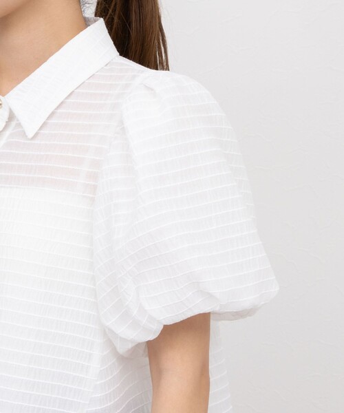 NOLLEY’S Sophi（ノーリーズソフィ）の「シアーボーダーシャツブラウス（シャツ/ブラウス・レディース・ホワイト/キャメル/オレンジ/ブラック・36/38）」の14枚目の写真