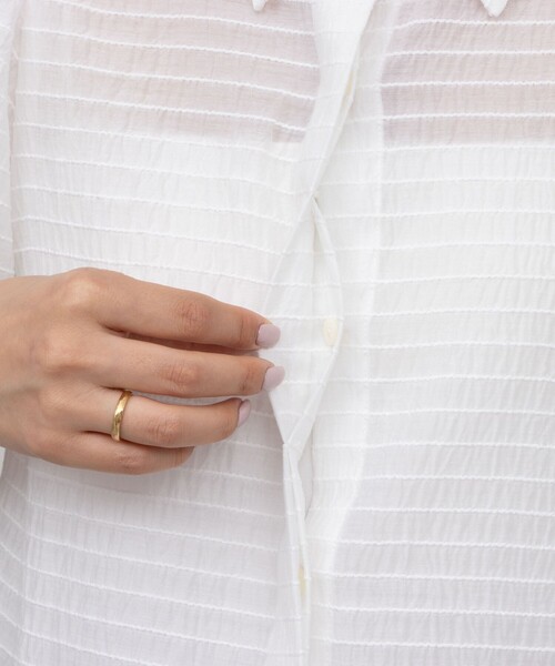 NOLLEY’S Sophi（ノーリーズソフィ）の「シアーボーダーシャツブラウス（シャツ/ブラウス・レディース・ホワイト/キャメル/オレンジ/ブラック・36/38）」の10枚目の写真