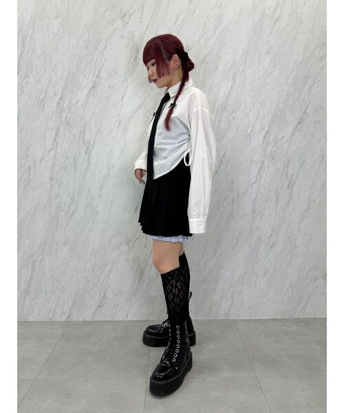 jouetie(ジュエティ)の「フロントプリーツサイドギャザーシャツ(シャツ/ブラウス・レディース・ブルー/オフホワイト/ピンク/ネイビー・MEDIUM)」の9枚目の写真