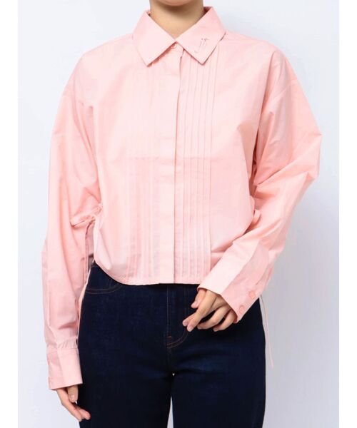 jouetie(ジュエティ)の「フロントプリーツサイドギャザーシャツ(シャツ/ブラウス・レディース・ブルー/オフホワイト/ピンク/ネイビー・MEDIUM)」の4枚目の写真