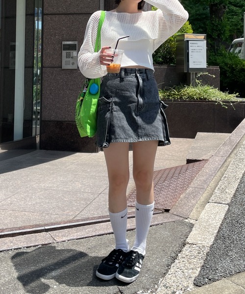 WEGO（ウィゴー）の「WEGO/ラメショートニットプルオーバー（ニット/セーター・レディース・グレー/ピンク/ホワイト・FREE）」の4枚目の写真