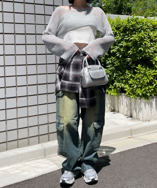 WEGO（ウィゴー）の「WEGO/ラメショートニットプルオーバー（ニット/セーター・レディース・グレー/ピンク/ホワイト・FREE）」の5枚目の写真