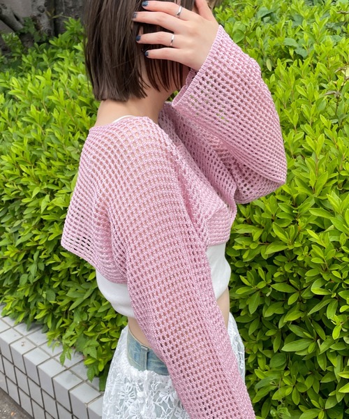 WEGO（ウィゴー）の「WEGO/ラメショートニットプルオーバー（ニット/セーター・レディース・グレー/ピンク/ホワイト・FREE）」の17枚目の写真