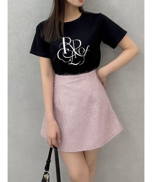 dazzlin（ダズリン）の「レースアップラメシャギーミニスカート（スカート・レディース・ピンク/ブラック/アイボリー・MEDIUM/SMALL）」の3枚目の写真