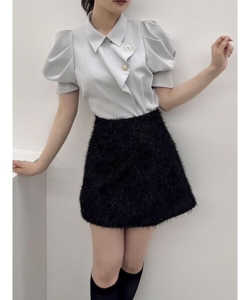 dazzlin（ダズリン）の「レースアップラメシャギーミニスカート（スカート・レディース・ピンク/ブラック/アイボリー・MEDIUM/SMALL）」の20枚目の写真