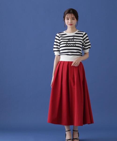 PROPORTION BODY DRESSING（プロポーションボディドレッシング）の「ロゴ柄ボーダーニット / 1214270601（ニット/セーター・レディース・ダークネイビー/レッド/ホワイト系その他・FREE）」の6枚目の写真