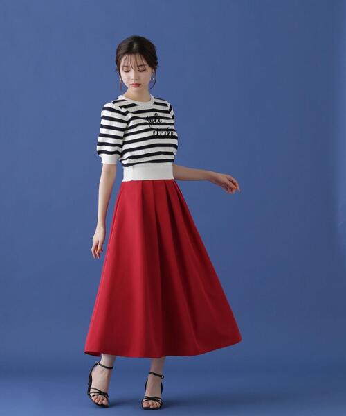 PROPORTION BODY DRESSING（プロポーションボディドレッシング）の「ロゴ柄ボーダーニット / 1214270601（ニット/セーター・レディース・ダークネイビー/レッド/ホワイト系その他・FREE）」の5枚目の写真