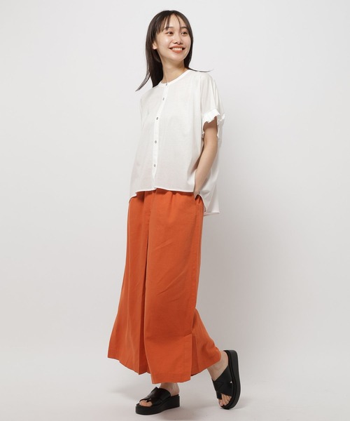 niko and（ニコアンド）の「袖フリルひんやり羽織りプルオーバー（T