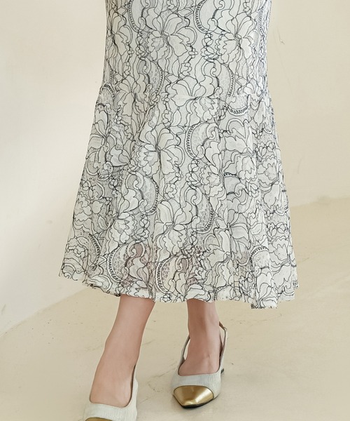 Lace Ladies（レースレディース）の「総レース Vネック マーメイド パフスリーブ ワンピース（ワンピース・レディース・パープル/アイボリー/ブラック・S/FREE）」の21枚目の写真