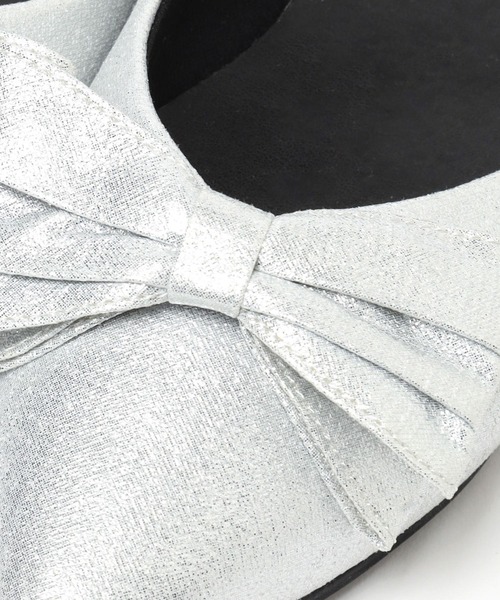 GLOBAL WORK(グローバルワーク)の「らくっショリボンパンプス/131494(パンプス・レディース・ブラック/シルバー/ブラック系その他・MEDIUM/LARGE)」の7枚目の写真