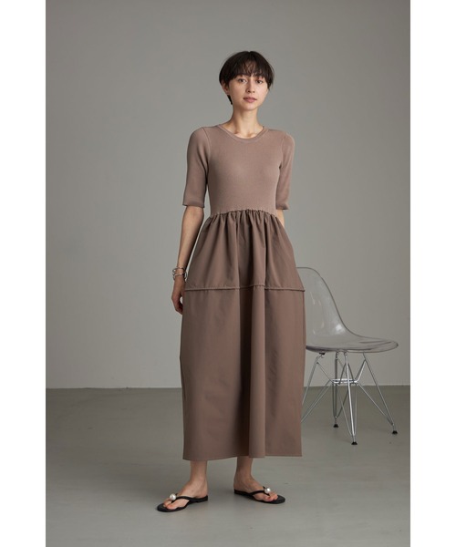 【セール】コクーンサマーニットドッキングワンピース（ワンピース）｜&. NOSTALGIA（アンドドットノスタルジア）