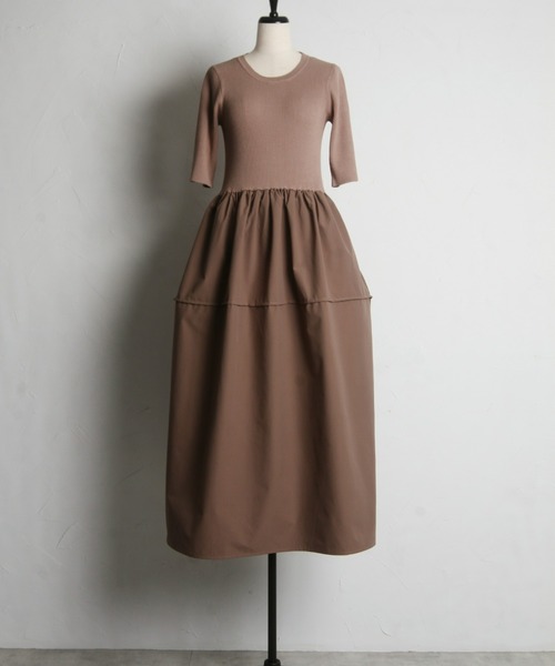 【セール】コクーンサマーニットドッキングワンピース（ワンピース）｜&. NOSTALGIA（アンドドットノスタルジア）