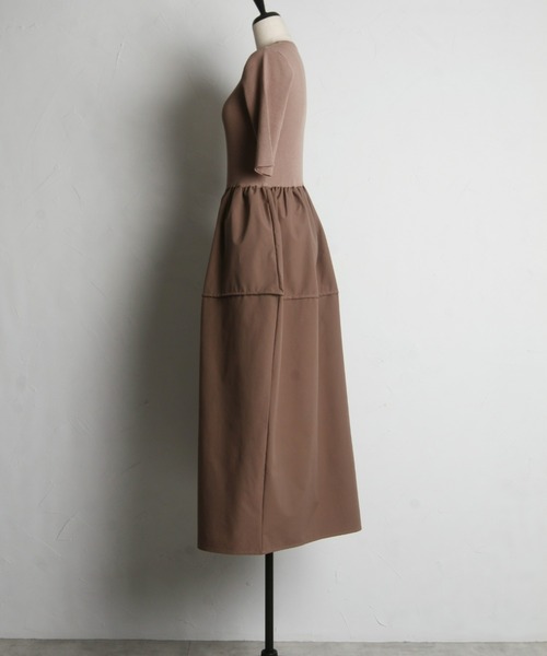 【セール】コクーンサマーニットドッキングワンピース（ワンピース）｜&. NOSTALGIA（アンドドットノスタルジア）