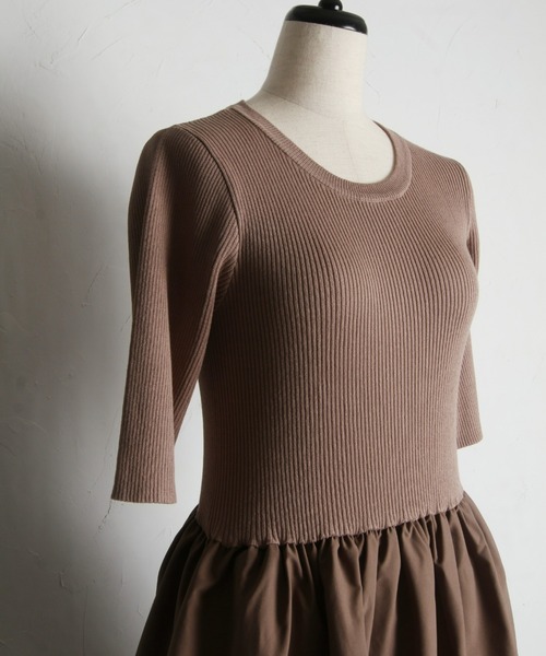 【セール】コクーンサマーニットドッキングワンピース（ワンピース）｜&. NOSTALGIA（アンドドットノスタルジア）