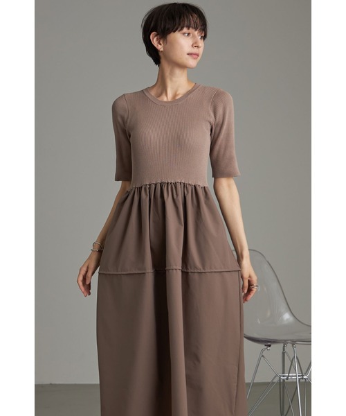 【セール】コクーンサマーニットドッキングワンピース（ワンピース）｜&. NOSTALGIA（アンドドットノスタルジア）