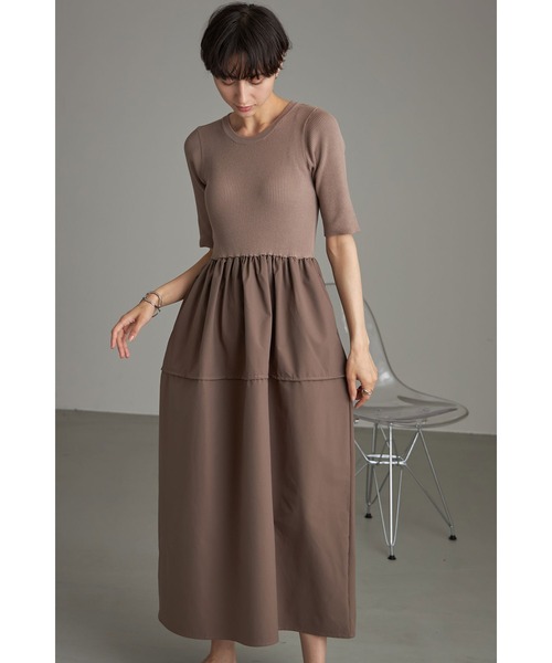 【セール】コクーンサマーニットドッキングワンピース（ワンピース）｜&. NOSTALGIA（アンドドットノスタルジア）