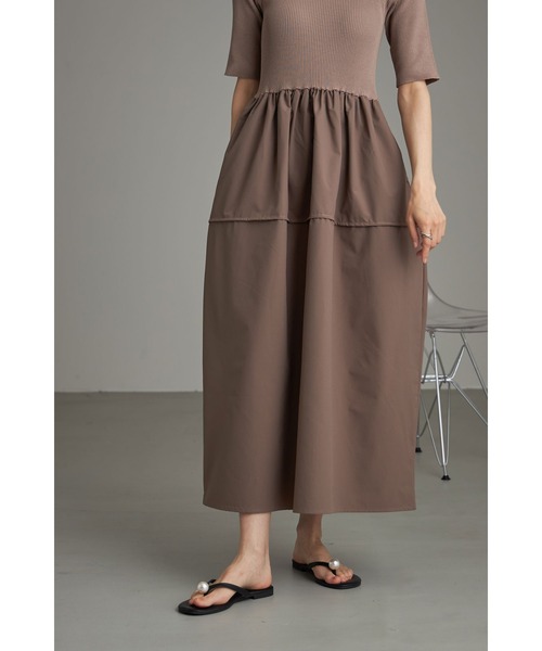 【セール】コクーンサマーニットドッキングワンピース（ワンピース）｜&. NOSTALGIA（アンドドットノスタルジア）