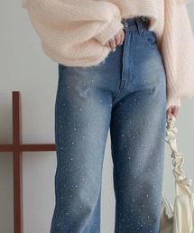 rhinestone denim pants / ラインストーンデニムパンツ