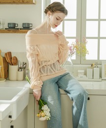 Ambre Neige | rhinestone denim pants / ラインストーンデニムパンツ(デニムパンツ)