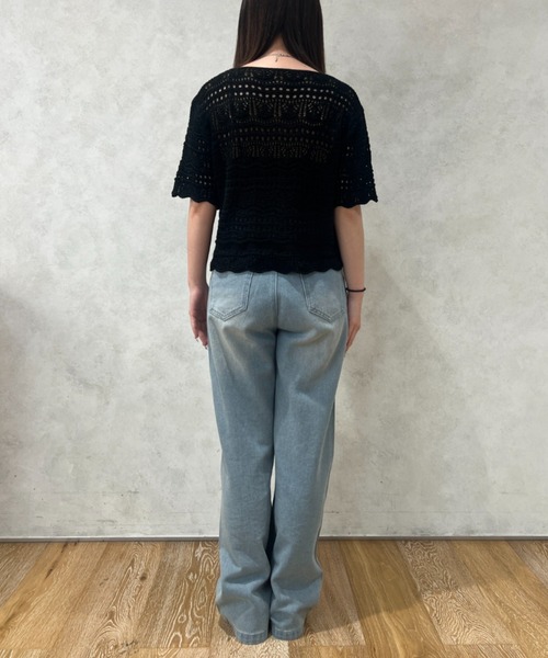 Ambre Neige（アンブルネージュ）の「rhinestone denim pants / ラインストーンデニムパンツ（デニムパンツ・レディース・ライトブルー/インディゴブルー・SMALL/MEDIUM）」の6枚目の写真