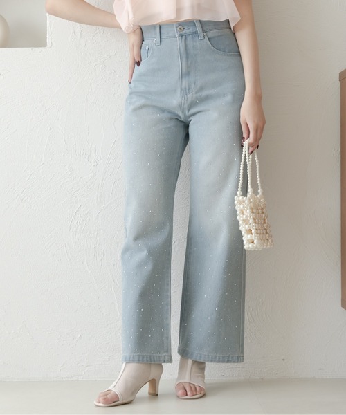 Ambre Neige（アンブルネージュ）の「rhinestone denim pants / ラインストーンデニムパンツ（デニムパンツ・レディース・ライトブルー/インディゴブルー・SMALL/MEDIUM）」の19枚目の写真