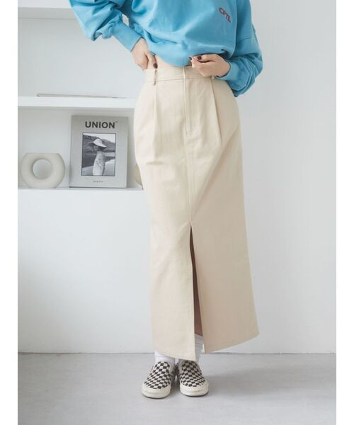 Ungrid（アングリッド）の「スリットタイトスカート（スカート・レディース・チャコールグレー/ベージュ・MEDIUM/SMALL）」の3枚目の写真