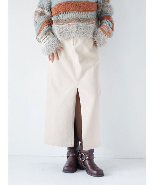 Ungrid（アングリッド）の「スリットタイトスカート（スカート・レディース・チャコールグレー/ベージュ・MEDIUM/SMALL）」の16枚目の写真