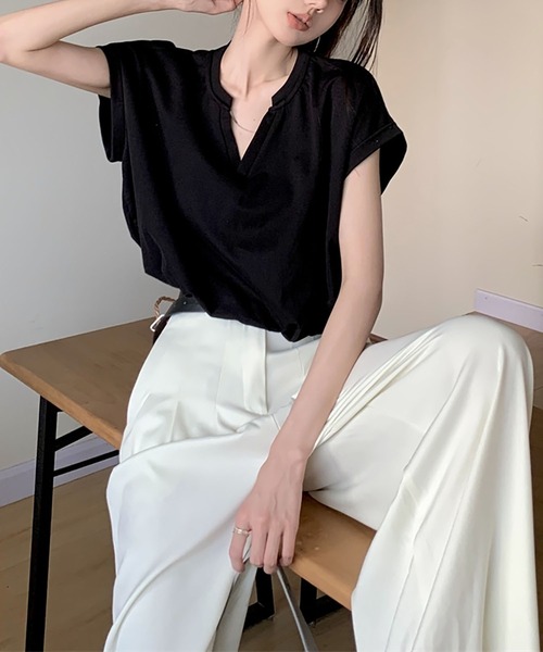 LYEON(リヨン)の「ショート丈バルーンスキッパートップス(その他トップス・レディース・ホワイト/ブラック・FREE)」の14枚目の写真
